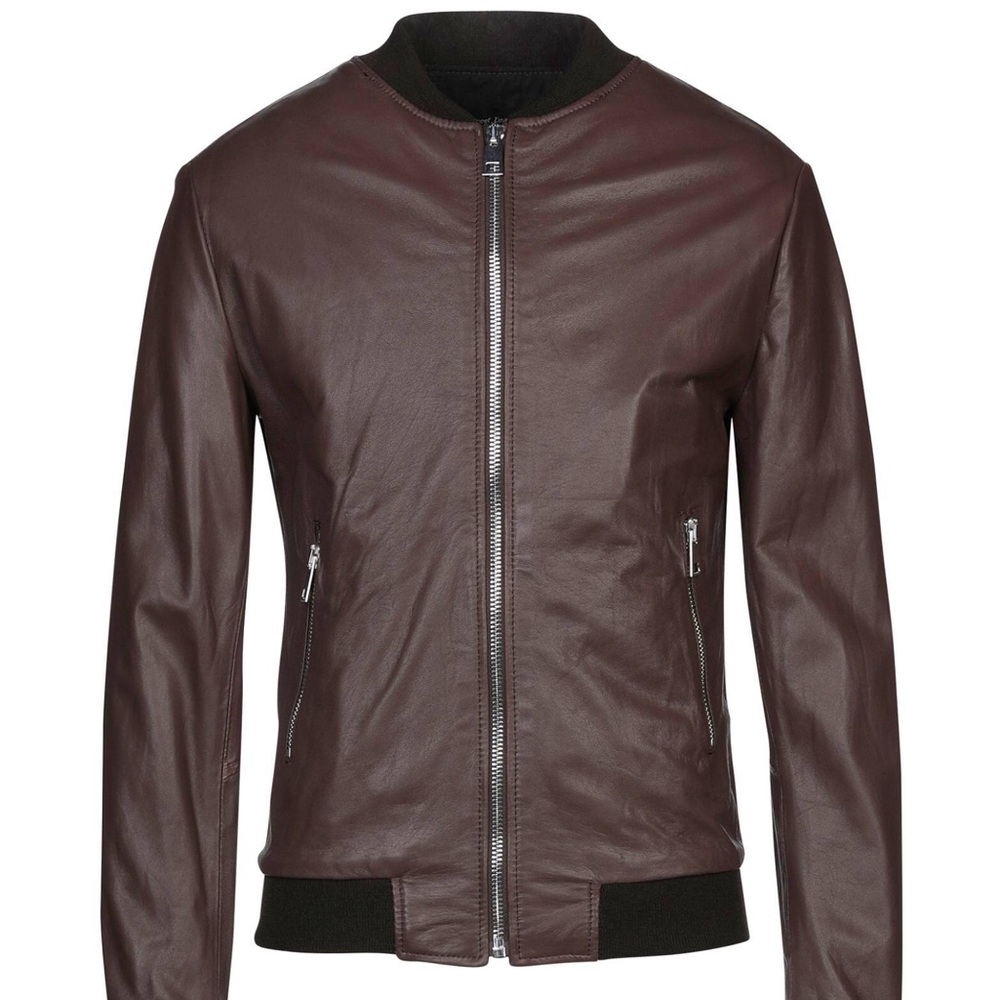 Leather bomber